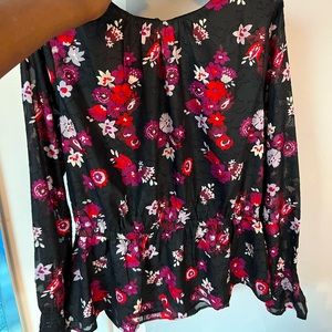 Ann Taylor Peplum Flower Blouse